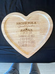 Heart cutting board decoration