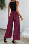 Two-Tone Square Neck Wide Leg Jumpsuit