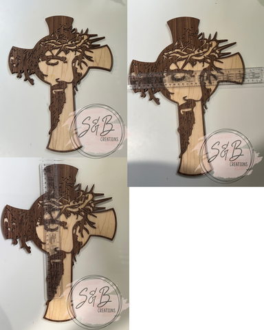 Jesus Face Cross Decor