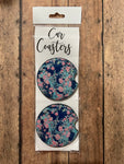 Blue floral Car Coasters